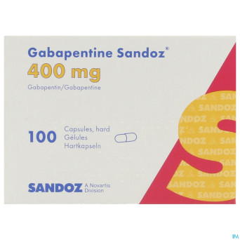 Gabapentine 400 mg sandoz caps 100 x 400 mg