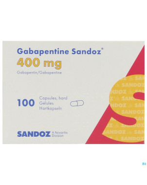 Gabapentine 400 mg sandoz caps 100 x 400 mg
