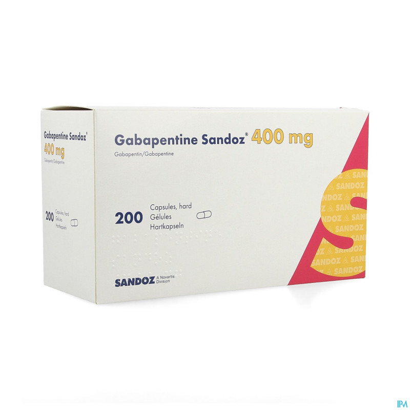 Gabapentine 400 mg sandoz caps 200 x 400 mg