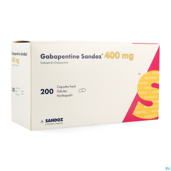 Gabapentine 400 mg sandoz caps 200 x 400 mg