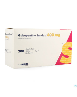 Gabapentine 400 mg sandoz caps 200 x 400 mg