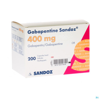 Gabapentine 400 mg sandoz caps 200 x 400 mg