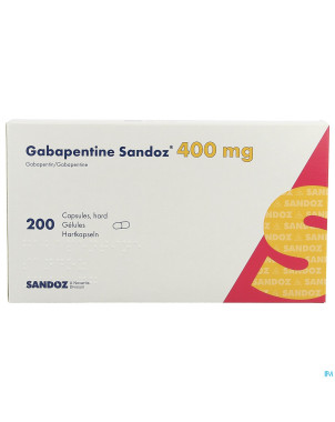 Gabapentine 400 mg sandoz caps 200 x 400 mg