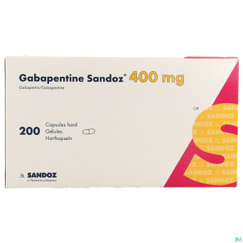 Gabapentine 400 mg sandoz caps 200 x 400 mg