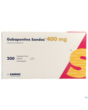 Gabapentine 400 mg sandoz caps 200 x 400 mg