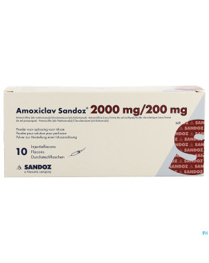 Amoxiclav sandoz 2000mg/200mg pulv sol inj fl 10