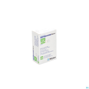 Ceftriaxone mylan fl inj 1 x 1g/3,5ml + solv