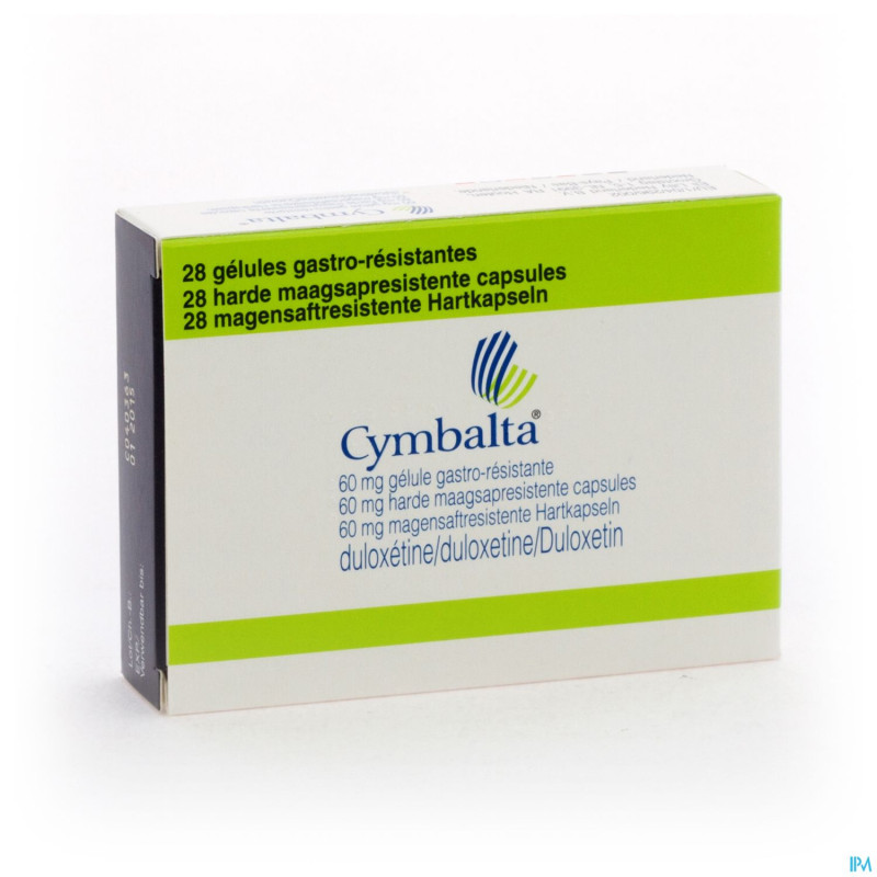 Cymbalta 60 mg gastro resist. caps  28 x 60 mg