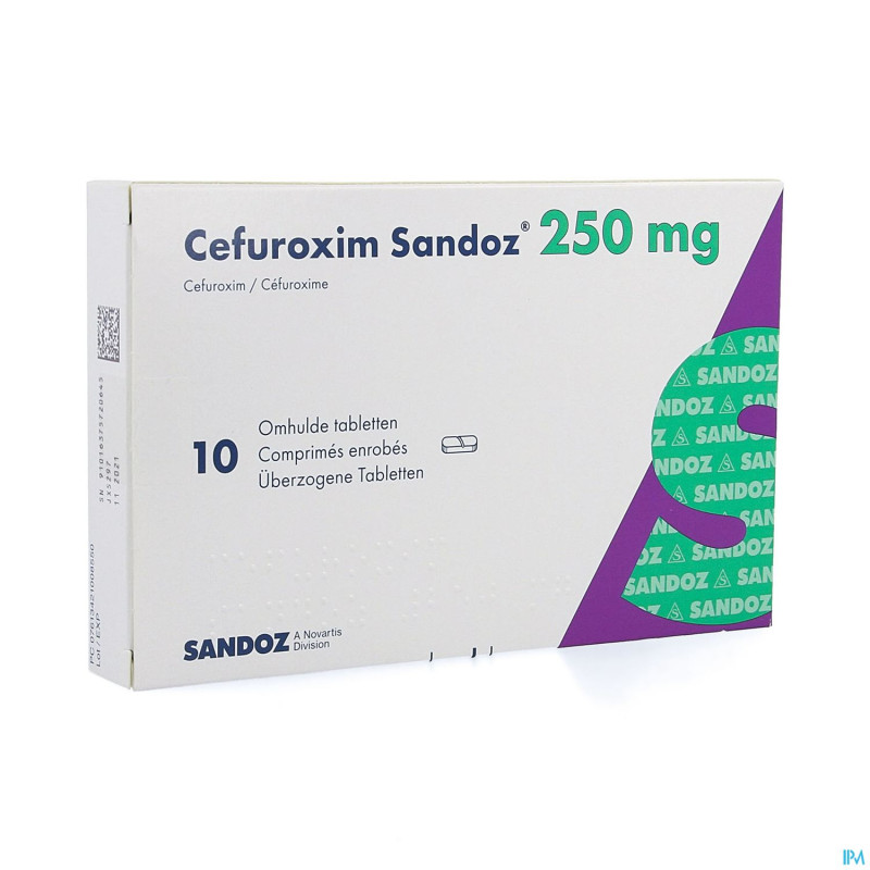 Cefuroxime sandoz 250 mg comp 10