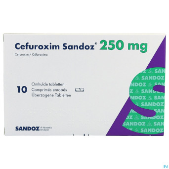 Cefuroxime sandoz 250 mg comp 10