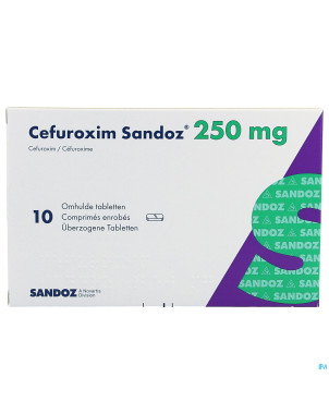 Cefuroxime sandoz 250 mg comp 10