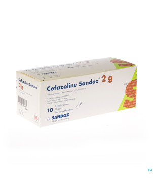 Cefazoline sandoz 2g pulv sol inj 10 fl x 2 g