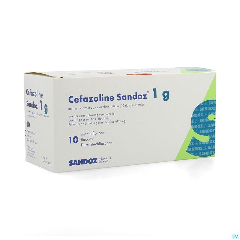 Cefazoline sandoz 1g pulv sol inj 10 fl x 1 g