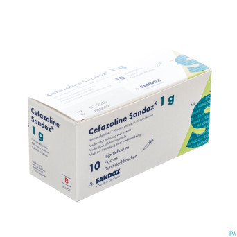 Cefazoline sandoz 1g pulv sol inj 10 fl x 1 g