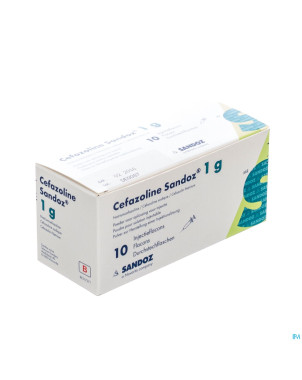 Cefazoline sandoz 1g pulv sol inj 10 fl x 1 g