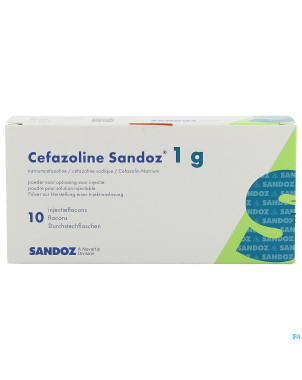 Cefazoline sandoz 1g pulv sol inj 10 fl x 1 g