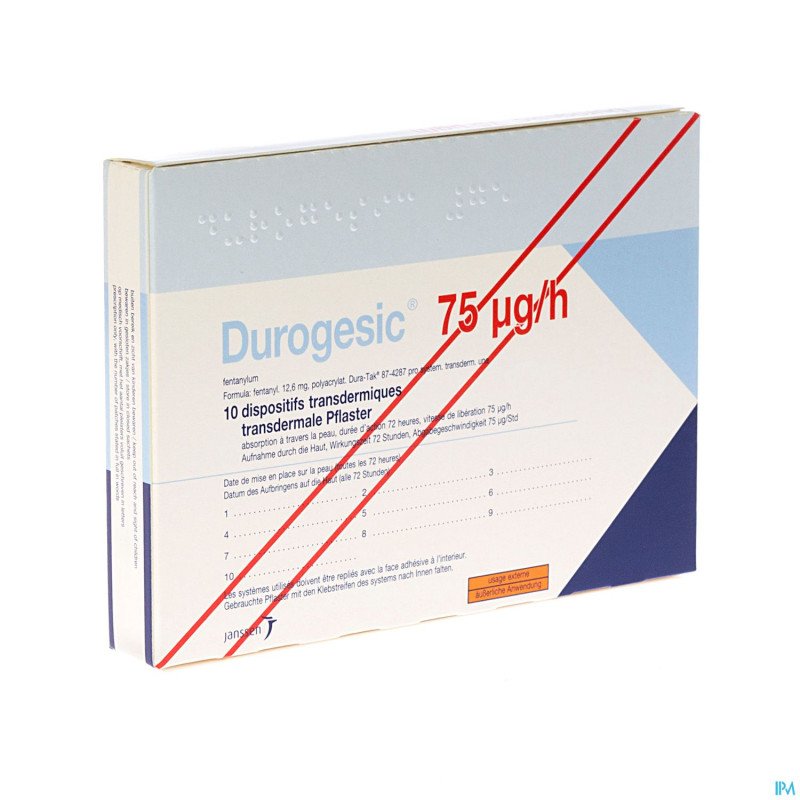 Durogesic pl emp 10x 75mcg/heure/uur