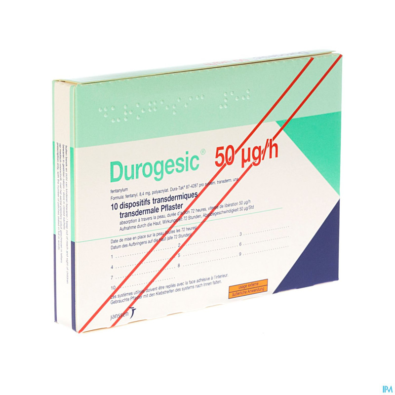 Durogesic pl emp 10x 50mcg/heure/uur