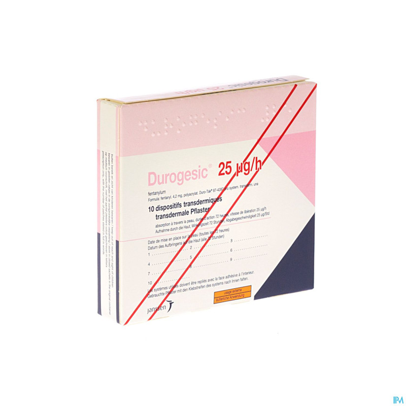 Durogesic pl emp 10x 25mcg/heure/uur