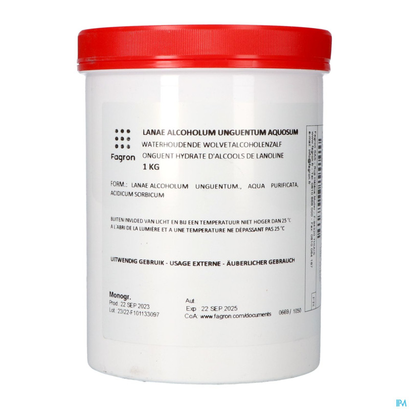 Onguent hydrate alcools de lanoline    1kg fag