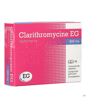 Clarithromycine eg comp 10x500mg