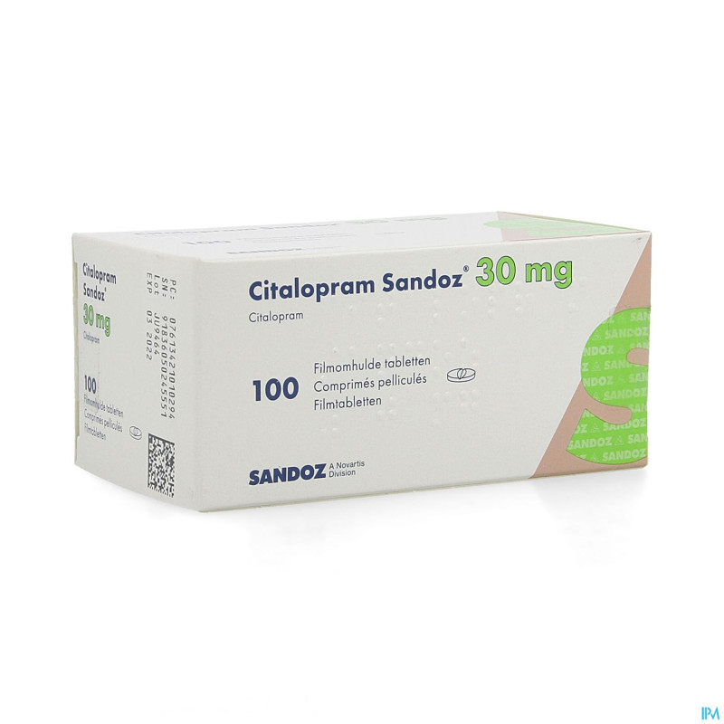 Citalopram sandoz comp 100 x 30 mg