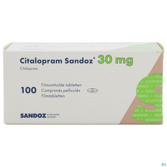 Citalopram sandoz comp 100 x 30 mg