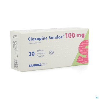 Clozapine sandoz comp 30 x 100 mg