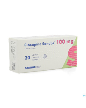 Clozapine sandoz comp 30 x 100 mg