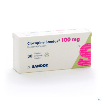 Clozapine sandoz comp 30 x 100 mg