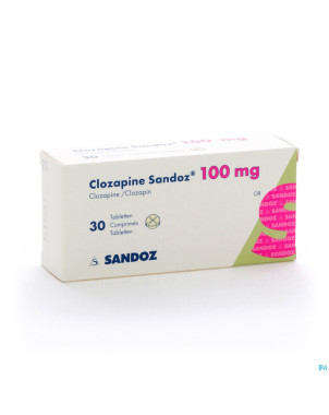 Clozapine sandoz comp 30 x 100 mg