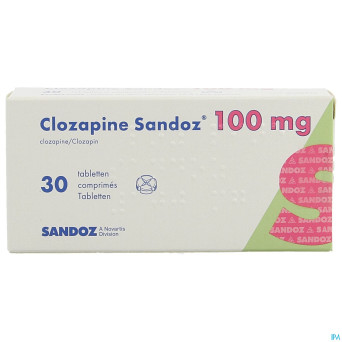 Clozapine sandoz comp 30 x 100 mg