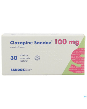 Clozapine sandoz comp 30 x 100 mg