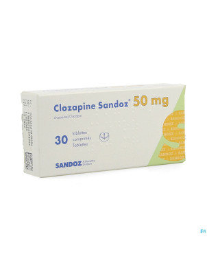 Clozapine sandoz comp 30 x  50 mg