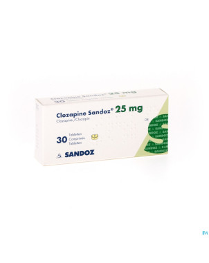Clozapine sandoz comp 30 x  25 mg