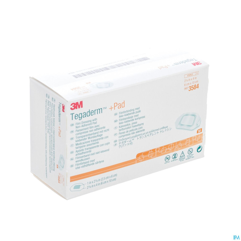 Tegaderm + pad 3m transp steril  6cmx10cm 50  3584