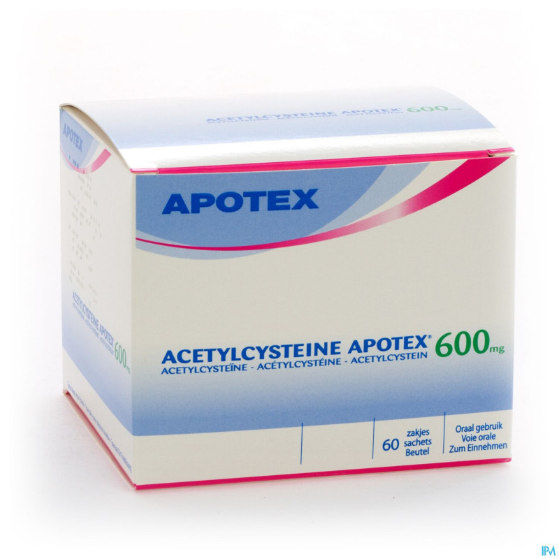 Acetylcysteine apotex sach 60 x 600 mg