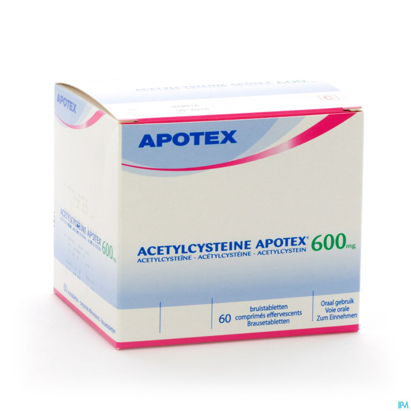 Acetylcysteine apotex comp eff 60 x 600 mg