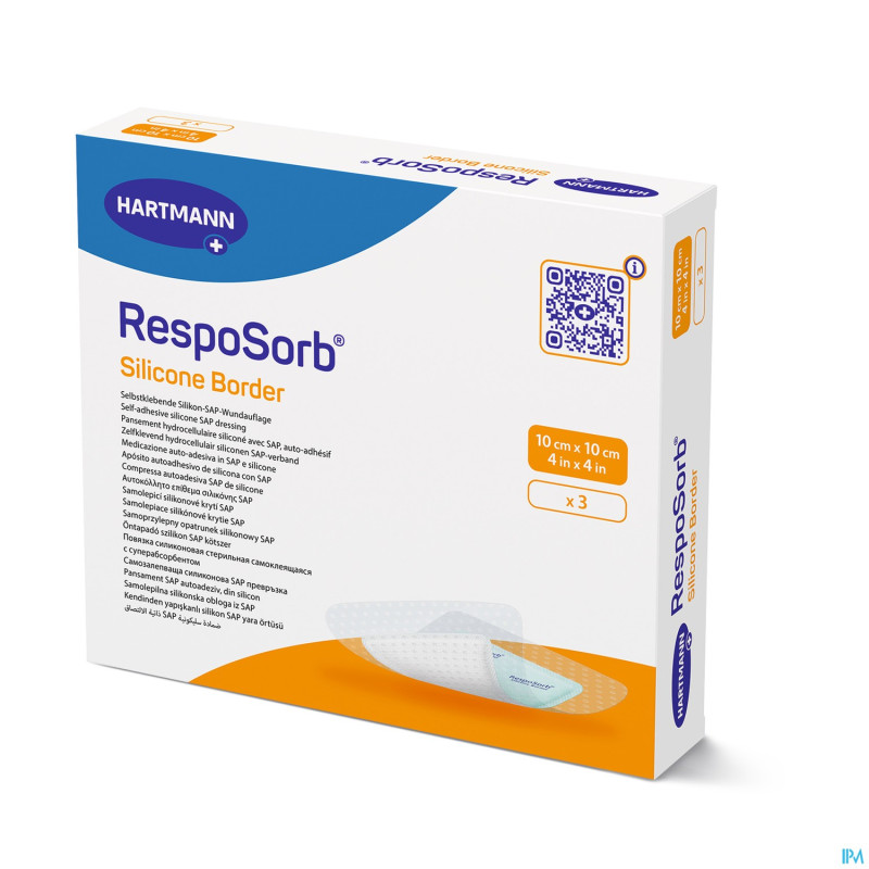 Resposorb silicone border 10x10cm 3 4130120