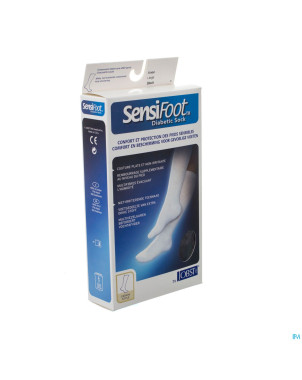 Sensifoot bas genou pied diabet. noir  1p  l 77138