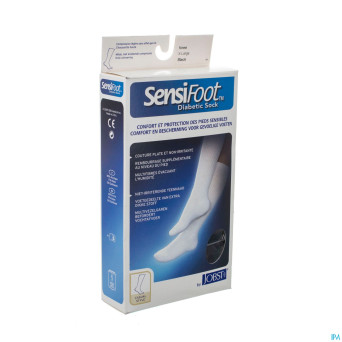 Sensifoot bas genou pied diabet. noir  1p xl 77140