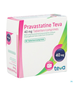 Pravastatine teva 40 mg tabl 98