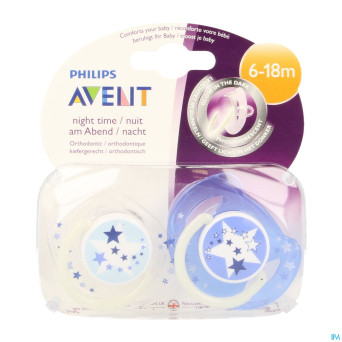 Philips avent sucette silicone nuit 6-18m    2