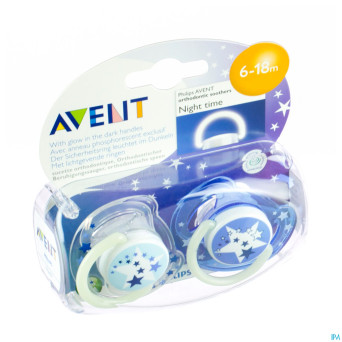 Philips avent sucette silicone nuit 6-18m    2