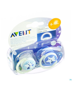 Philips avent sucette silicone nuit 6-18m    2