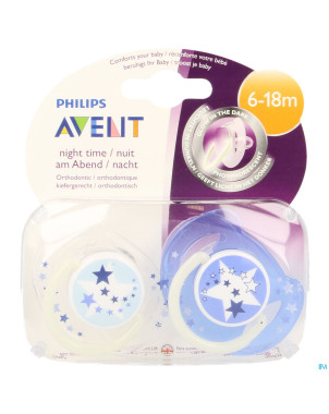 Philips avent sucette silicone nuit 6-18m    2