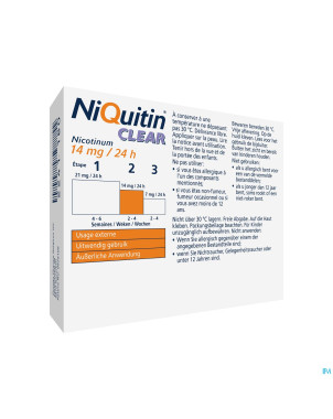 Niquitin clear patches 21 x 14 mg