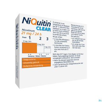 Niquitin clear patches 21 x 21 mg