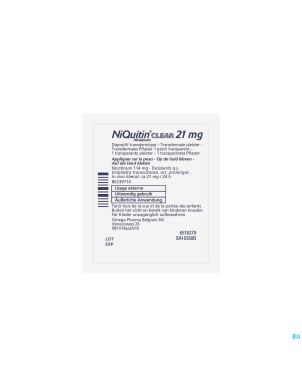 Niquitin clear patches 21 x 21 mg
