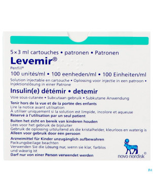 Levemir penfill 5x3ml 100 u/ml